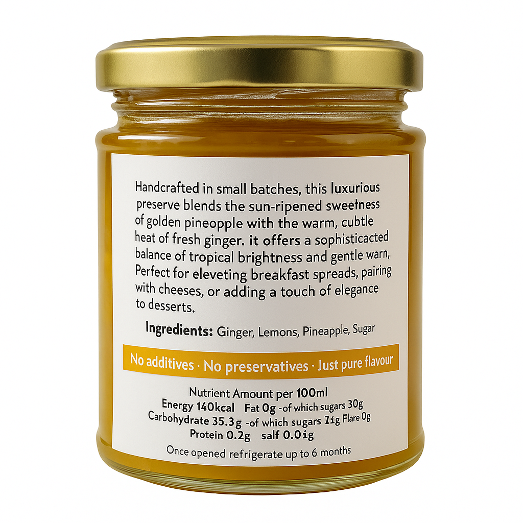 Handmade Luxury Pineapple & Ginger Preserve - Limited Edition